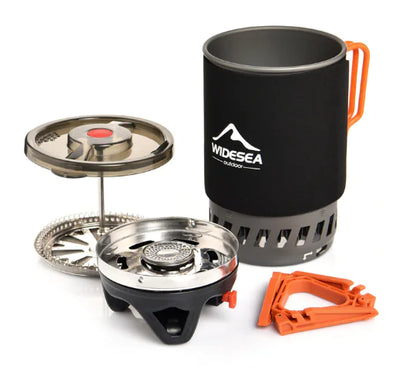 Outdoor Energy-Saving Camping Coffee Cup Cooking System (Black)